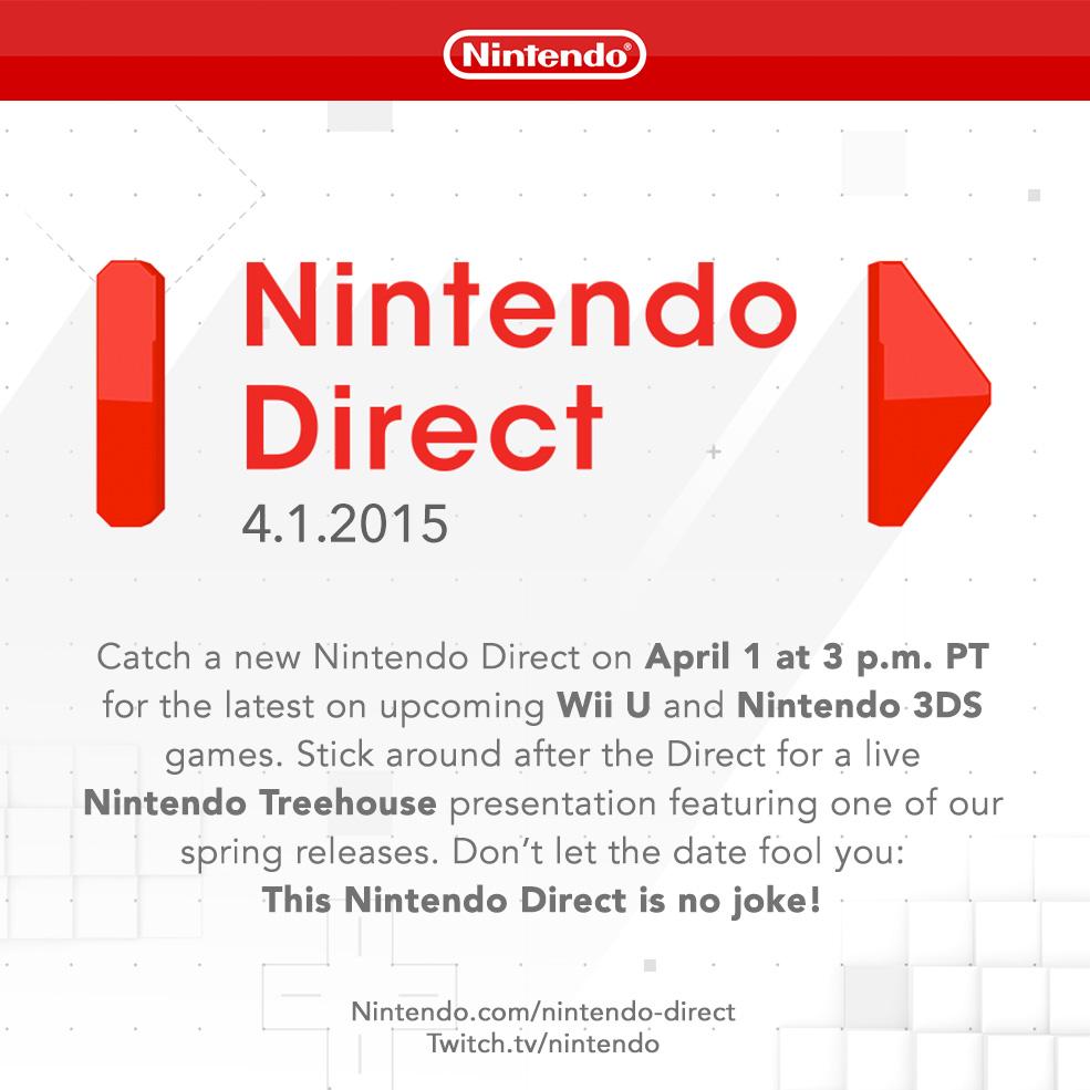 New Nintendo Direct tomorrow at 3pm PT no joke! CBbXfTEWgAAKLn9