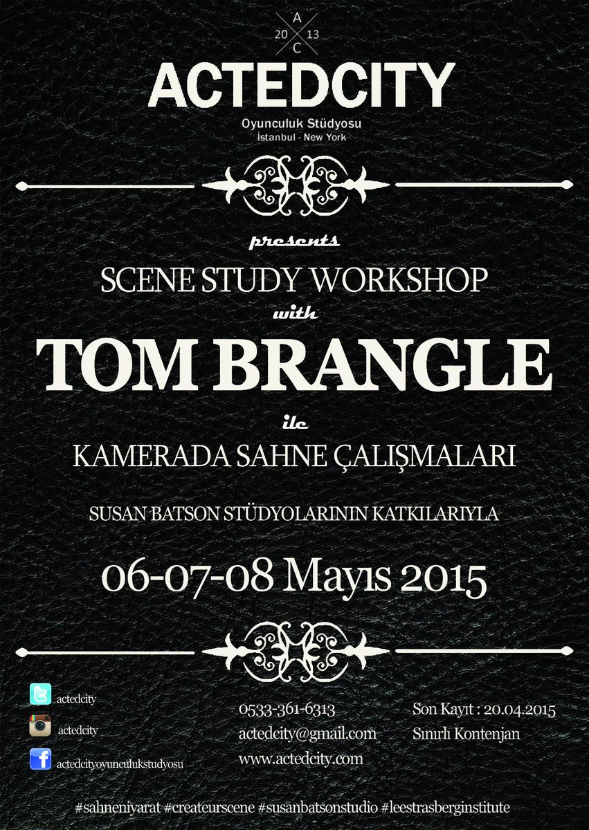 actedcity's tweet image. #sahneniyarat #createurscene #susanbatsonstudio #leestrasberginstitute #actorstudio #actedcity #tombrangle
