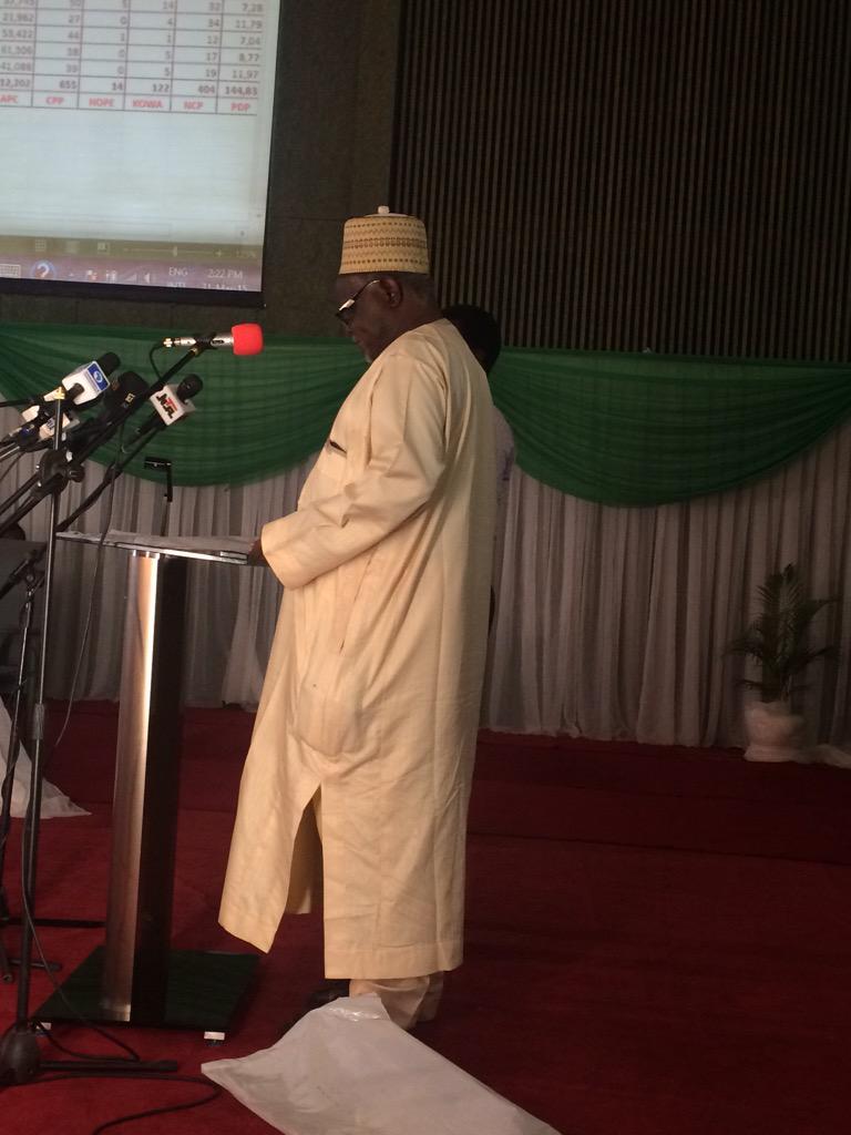 inecnigeria's tweet photo. Prof. Abdullahi is RO of Zamfara state http://t.co/zNCQMr4Ahk