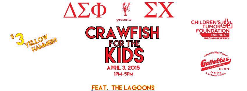 alabamadsp's tweet photo. Crawfish for the Kids at Gallette's this Friday afternoon with Delta Sig and @SigmaChi_UA! https://t.co/m32DQx0RgD http://t.co/xIB2O23JLu