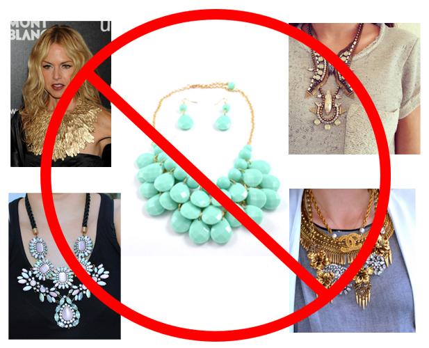 MMOnTheWall's tweet photo. MM OTW, statement necklaces throw us a curve ball. The look's done, it's been exed. Put 'em away, move onto the next. http://t.co/Occ0ZX6StR