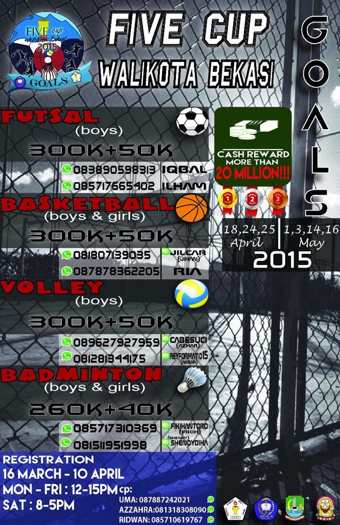Madekrisna46's tweet photo. Five Cup 2015
Let's show your sportivity &amp; ability and be the WINNER !
GOALS http://t.co/QhNO0LFJnH