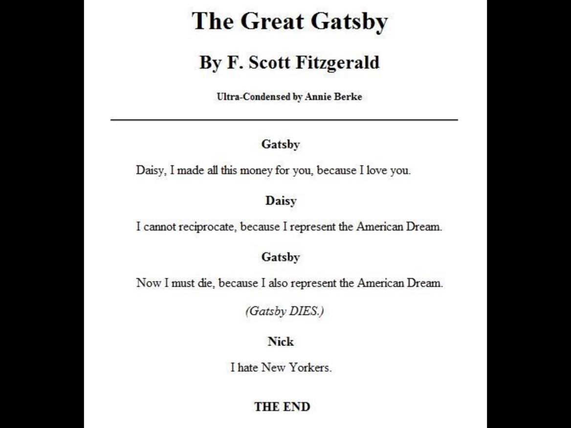 MrsPolen's tweet photo. Thanks to Liam for this-#greatgatsby http://t.co/pTArW1ebP8