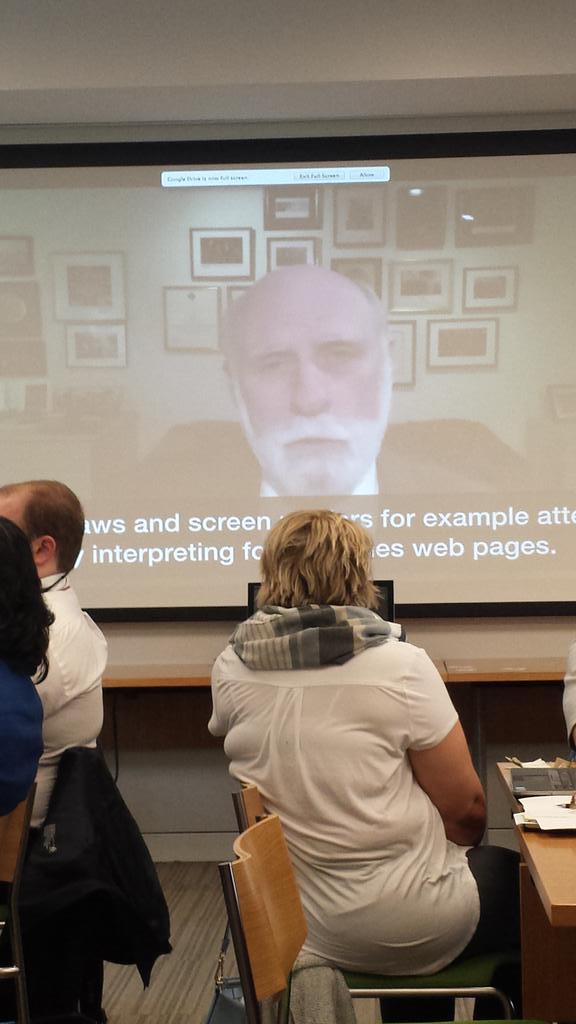 efrizle's tweet image. Nbd, just a video from Vint Cerf about accessibility testing. #a11yhack #Jaws