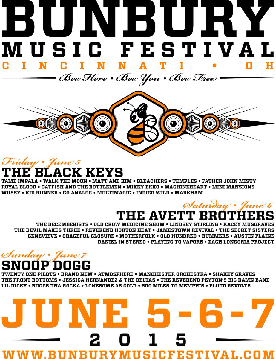 bunburyfestival's tweet photo. THE DAILY LINE-UP IS HERE! * On sale NOW → http://t.co/xRKnhRa1Wk * Retweet for a chance at winning a 3-Day Pass! http://t.co/P4kZrGAut9