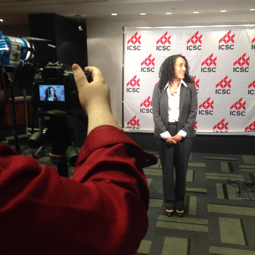 ICSC's tweet photo. Working on some video for #NYConf with the committee member Larisa Ortiz here at #ICSCHQ. Cc: @CDAdvisor http://t.co/3Q8YB1AUjS