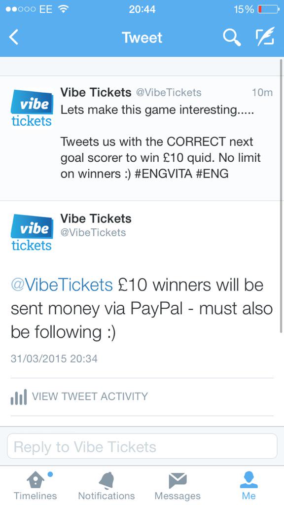 VibePayFriday's tweet photo. Watching the England game?..... http://t.co/HypXVjRJiJ