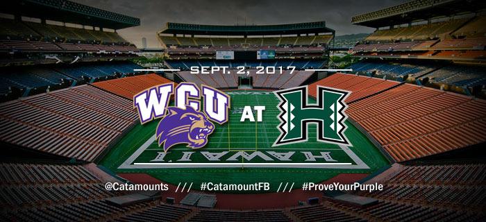 Catamounts's tweet photo. Aloha! @WCU_FB to travel to Hawai'i to face the Rainbow Warriors in the 2017 season-opener. #CatamountFB @CoachSpeir http://t.co/9K82xJUsKy
