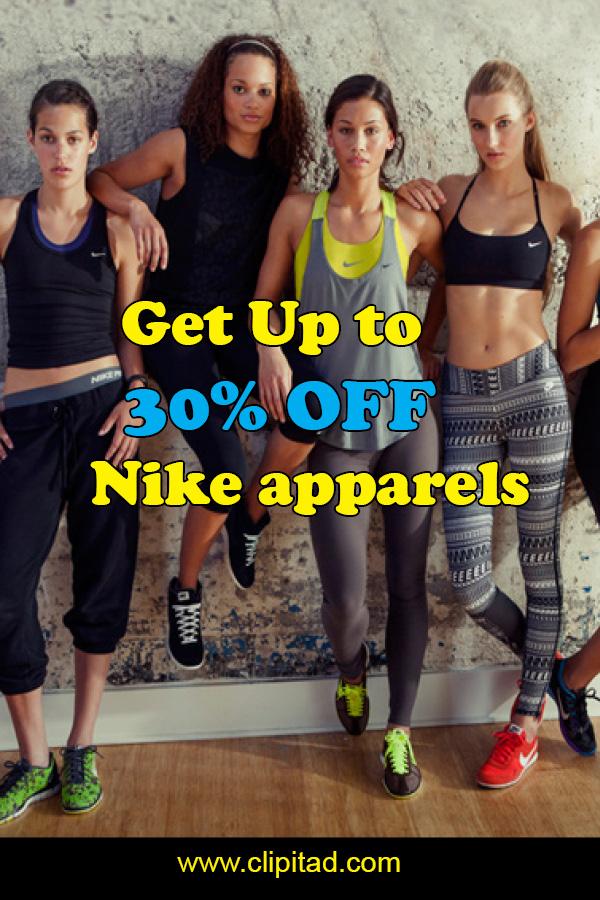 Up to 30% OFF Nike Apparels for women
#Nike #Fitness #Discount
-->tinyurl.com/oqapcf6