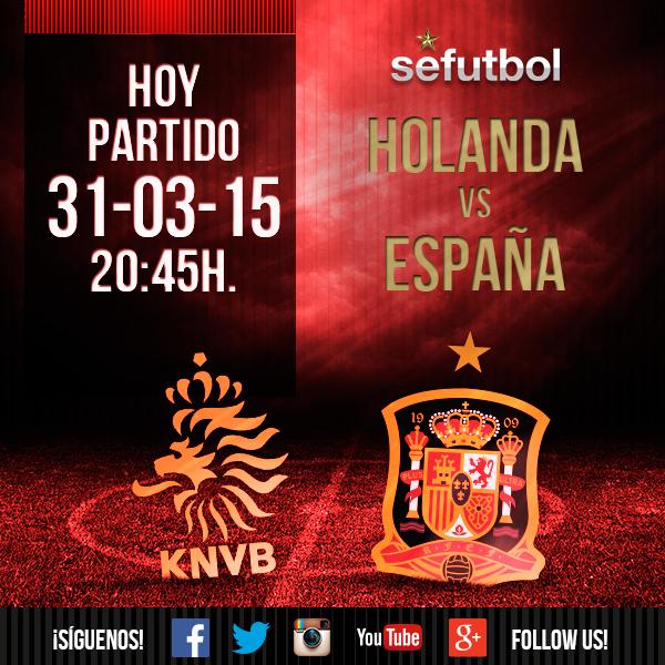 Follow all the action from tonight's Holland vs @SeFutbol game LIVE on <a href="/telecincoes/">Telecinco</a>! bit.ly/previa31eng