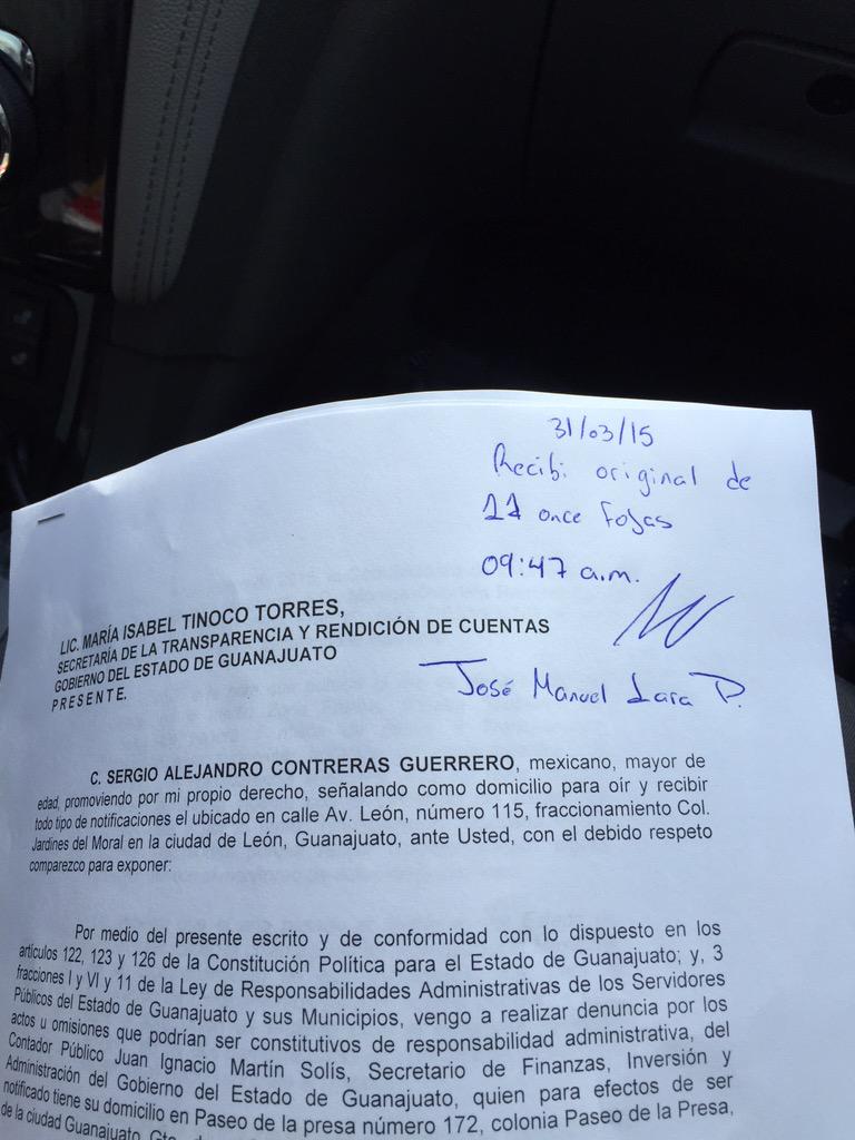 SContrerasMX's tweet photo. He presentado queja contra la Secretaria de Finanzas de #GTO por Falsear información a los Guanajuatenses! http://t.co/6sDlwgOfTn