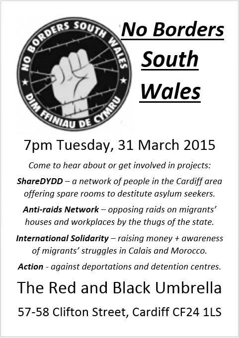RedBlackBrolly's tweet photo. Meeting of No Borders South Wales tonight (plus people from ShareDYDD destitution network). 7pm - 9pm at the Brolly x http://t.co/Tte8rbeOI8