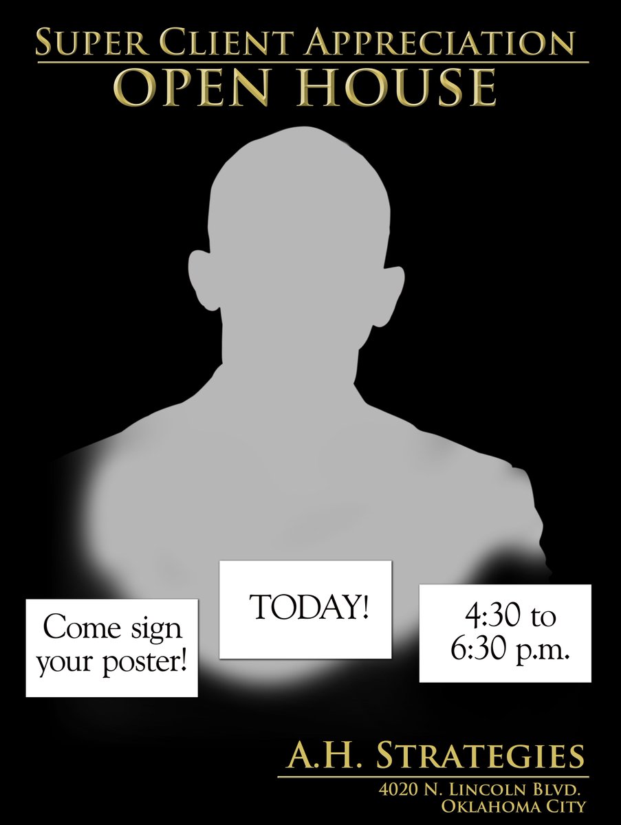AHStrategies's tweet photo. Today is the day! Drop by our office for our come-and-go Client Appreciation Open House from 4:30pm-6:30pm #mingle http://t.co/SJ8mjU61ys