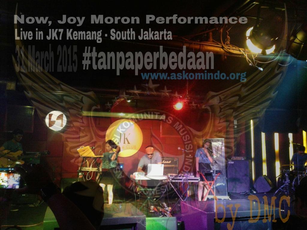 Now, <a href="/JoyMoron/">JOYMORON</a> Live Perform at JK7 Kemang - South Jakarta by @DmcJakarta  #tanpaperbedaan  #Jakinday #Jakinfest