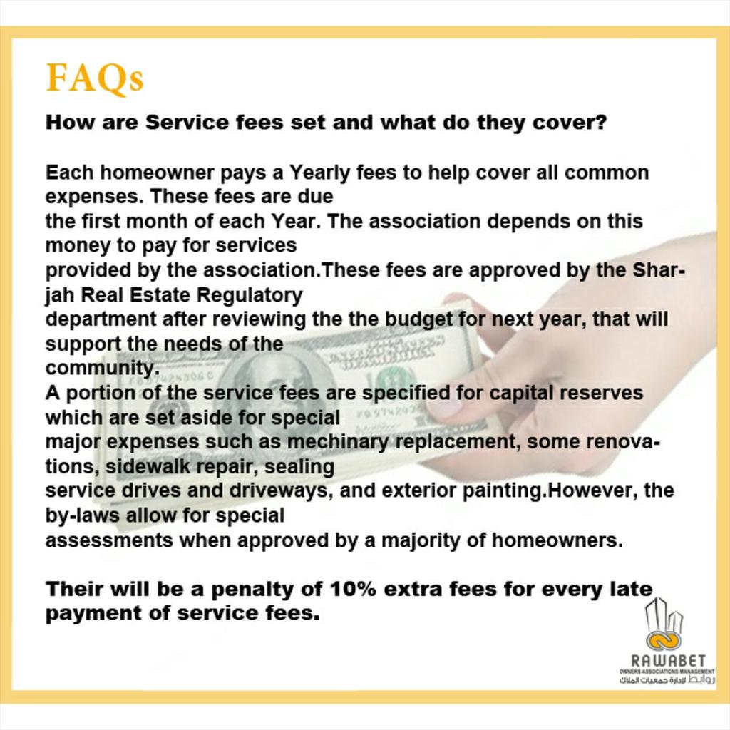 rawabetoam's tweet image. #Frequently_Asked_Questions
How are Service fees set and what do they cover?
 #Owners_association_management
