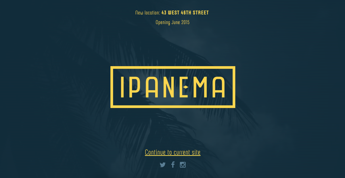 ipanemanyc's tweet photo. The new #Ipanema NYC landing page is LIVE! Full site coming June 2015. #ipanemanyc http://t.co/mDJvJJiRVx http://t.co/8SYG2X7zpo