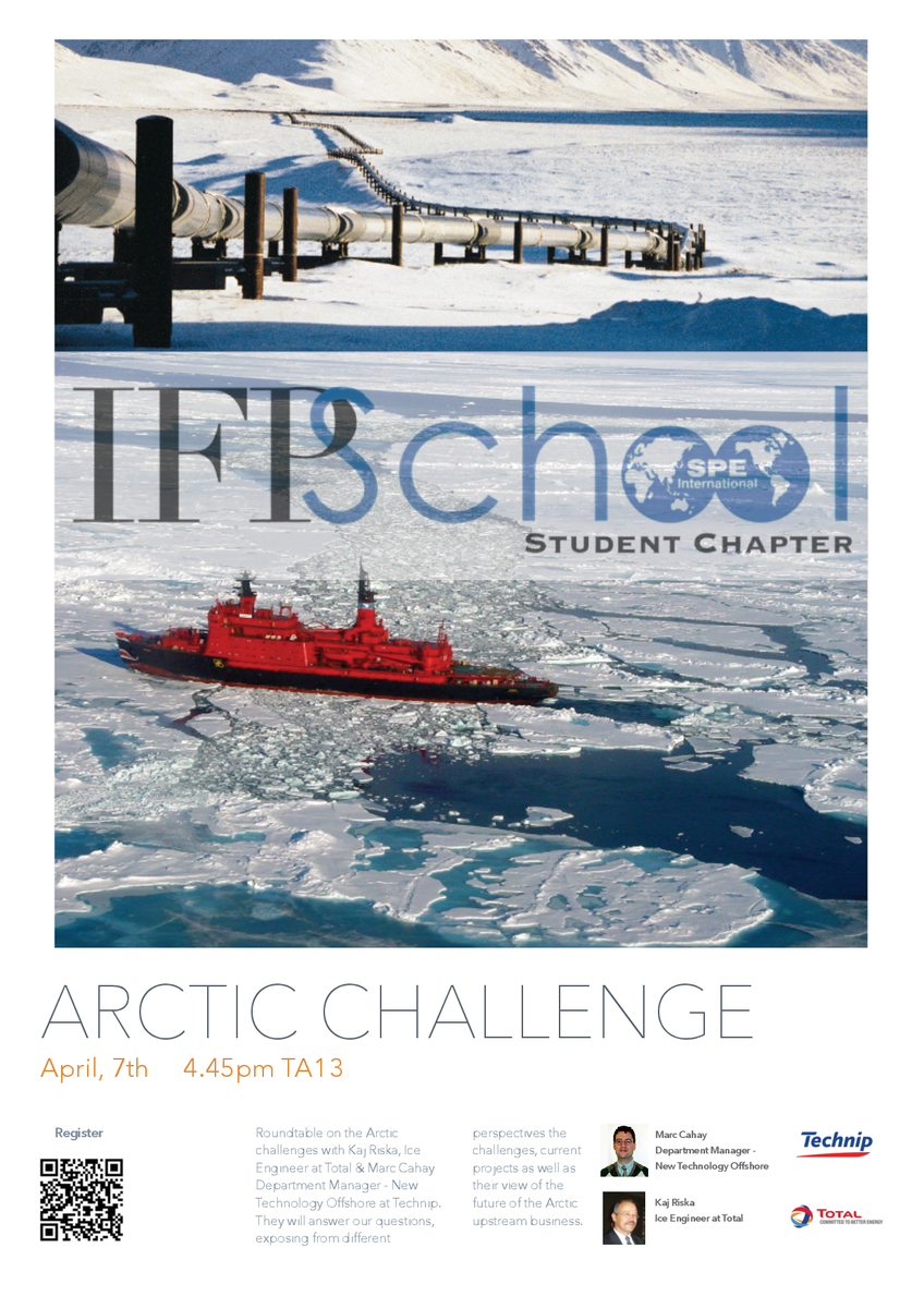 IFPSchoolSPE's tweet photo. Arctic Conference, April 7th @IfpSchool, Kaj Riska @Total &amp; Mr Cahay @TechnipGroup
Register! http://t.co/89TOR02IPI http://t.co/Hd5zPTZKtc