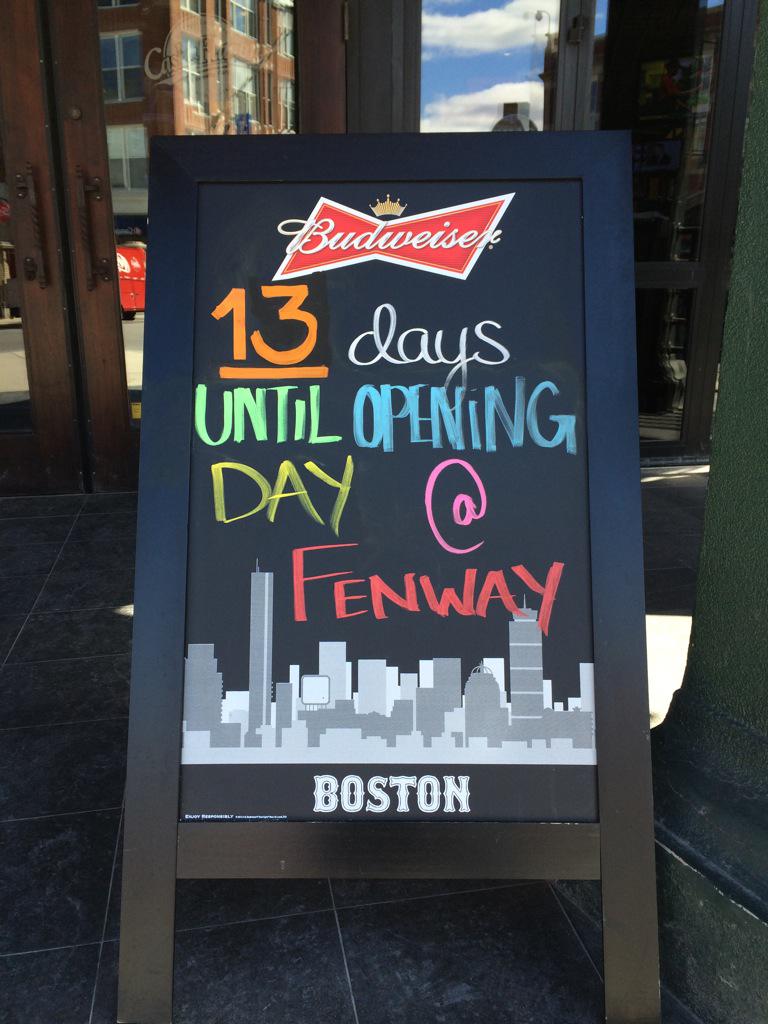 BostonTweet's tweet photo. "13 Days Until Opening Day at Fenway" - @CasknFlagon http://t.co/aJPC95WtyB