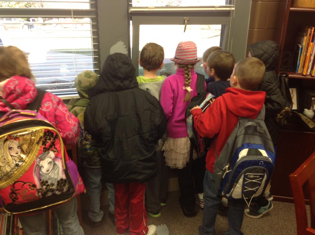 wrightreader's tweet photo. The egg has hatched!!!  It left footprints and appears to have escaped through Mrs. Cornwell's office window! http://t.co/7TW9cMIon9