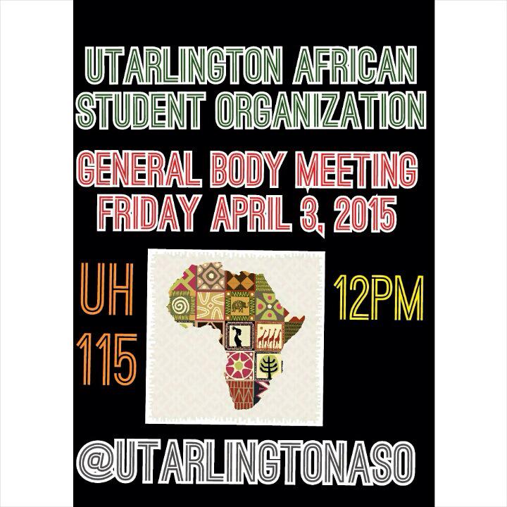 asoxuta's tweet photo. We want to thank all if y'all for coming out to #AfricanExposure General Body Meeting this Friday #UTA http://t.co/oxKRjnulRu