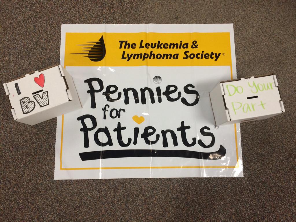 BVTigerPride's tweet photo. Donate your extra change to the EHP penny drive for Leukemia &amp; Lymphoma! Boxes are at lunch and in classrooms. http://t.co/tfNZFf8zIC