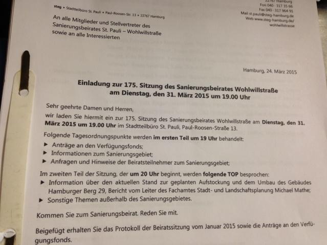 Auf geht's zum Sanierungsbeirat.