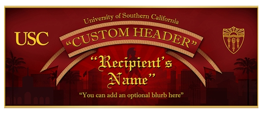 We design custom banners for <a href="/USCedu/">USC</a> graduation! Order yours today! <a href="/USCBookstore/">USC Bookstore</a> bit.ly/1GJ32P9 #FightOnward