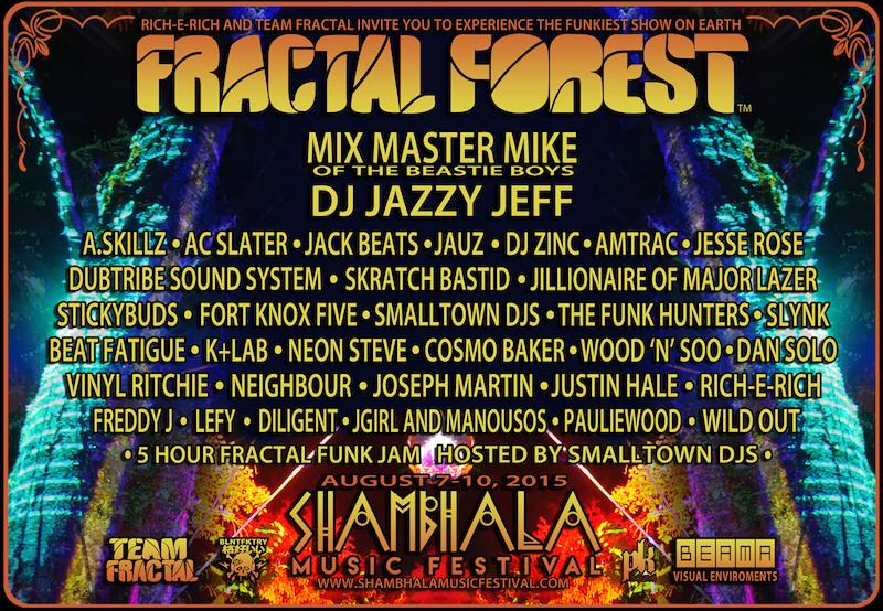 The funkiest place on earth - the <a href="/Fractal__Forest/">Fractal Forest</a> - has announced its full line-up for #Shambhala2015!