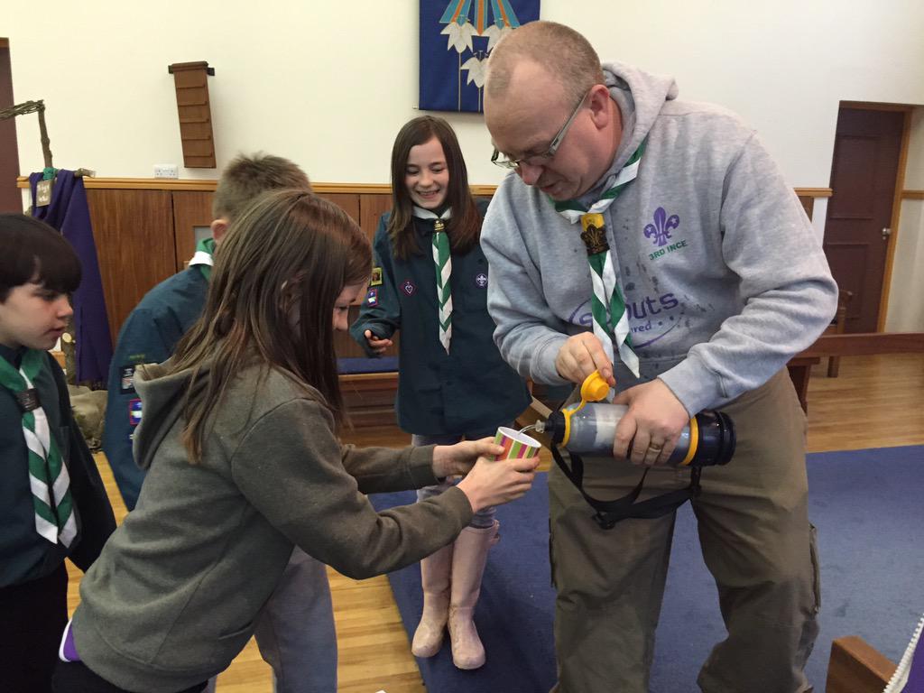 And the scouts are learning about clean water in survival situations and developing countries great new skills