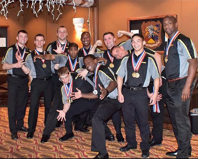 OWNetwork's tweet image. “@USAWrestling: 14 straight titles for the U.S. Army in Armed Forces FS/GR! http://t.co/bTDBUPfxVr” // CVCA 4xSC Harry Lester front, center.