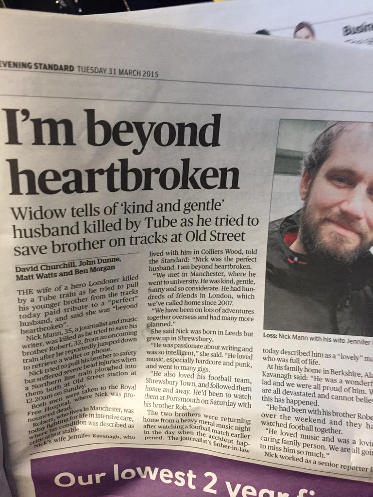 LadanTakow's tweet photo. Killed by tube as he tried to save brother 💔💔 @standardnews #Hero #NickMann #Journalist #Londoner http://t.co/ZMVcmAqZuB