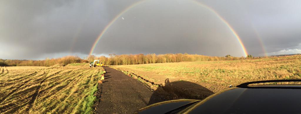 Today was #windy #cold &amp; #wet but a least we saw these beauties driving of the lake #doublerainbow