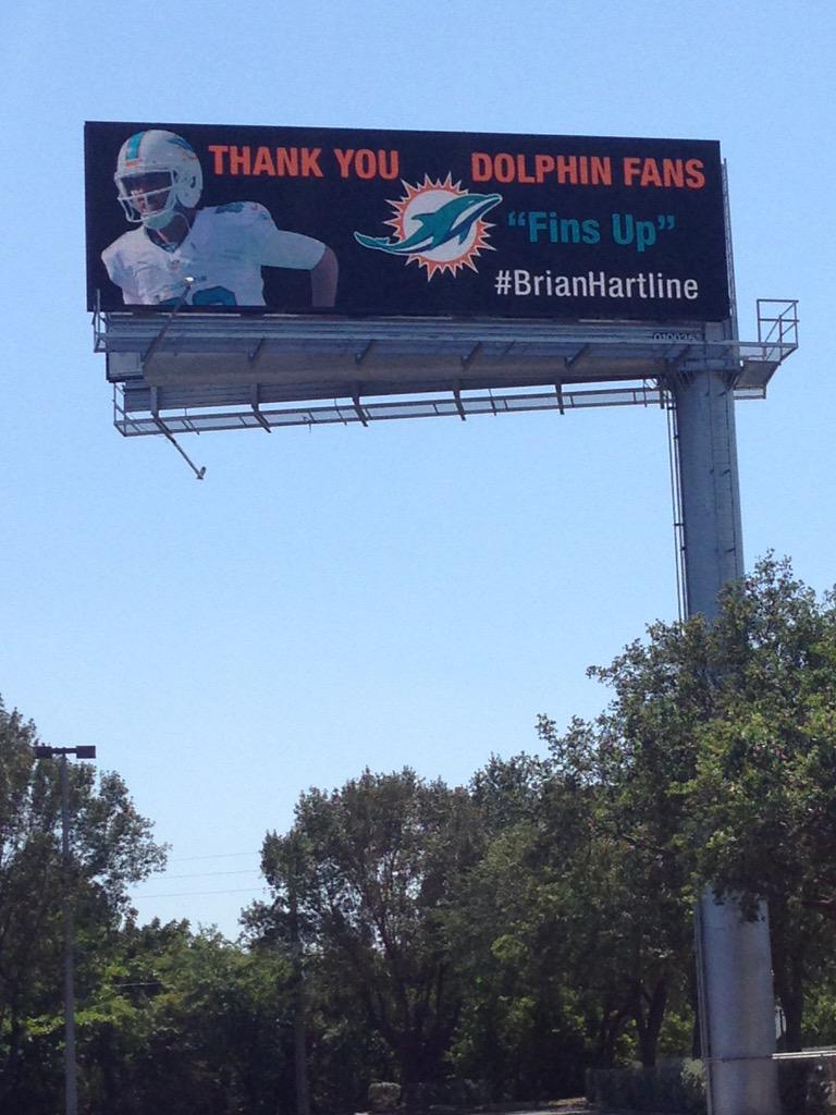 brianhartline's tweet photo. So it took a little longer then expected but I wanted to thank as many Dolphins Fans as possible. So Thank You! http://t.co/GWNtnEXYbZ