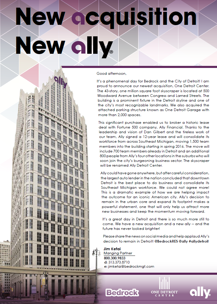 BryceGamper's tweet photo. Another great move to #Detroit, glad my car is financed thru a bank that's invested in my city! @ally #allyDetroit http://t.co/bV2kWrSgbm