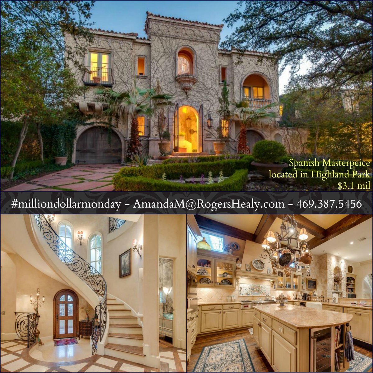 AmandaMatherly's tweet photo. @BellaVitaCustom home in #highlandpark #Dallas Beautiful #spanishestate w 5 bed 5 bath! #rhadfw #milliondollarmonday http://t.co/bnlZjpsMaT