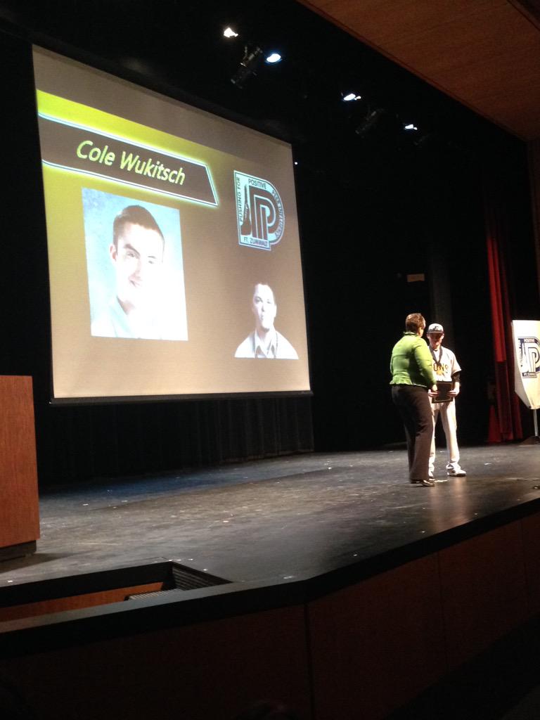 FZE_Baseball's tweet photo. S/O to @ColeWukitsch for being nominated for the Essence of PPI. Proud of ya. #positivepeerinfluence http://t.co/Dnc5kFz0zR