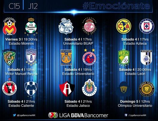 andremarinpuig's tweet photo. Fin de semana de clásicos. Así se jugará la jornada 12 http://t.co/PhFshkrabN