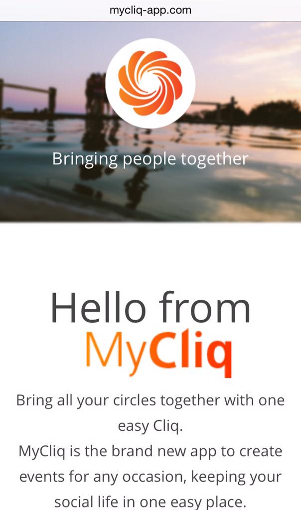 MyCliqApp's tweet photo. Thank you to everyone whose awaiting MyCliq launch - Not long now..!! Check our website out http://t.co/0rJvGhfAUe RT http://t.co/SdW4PzQLVq