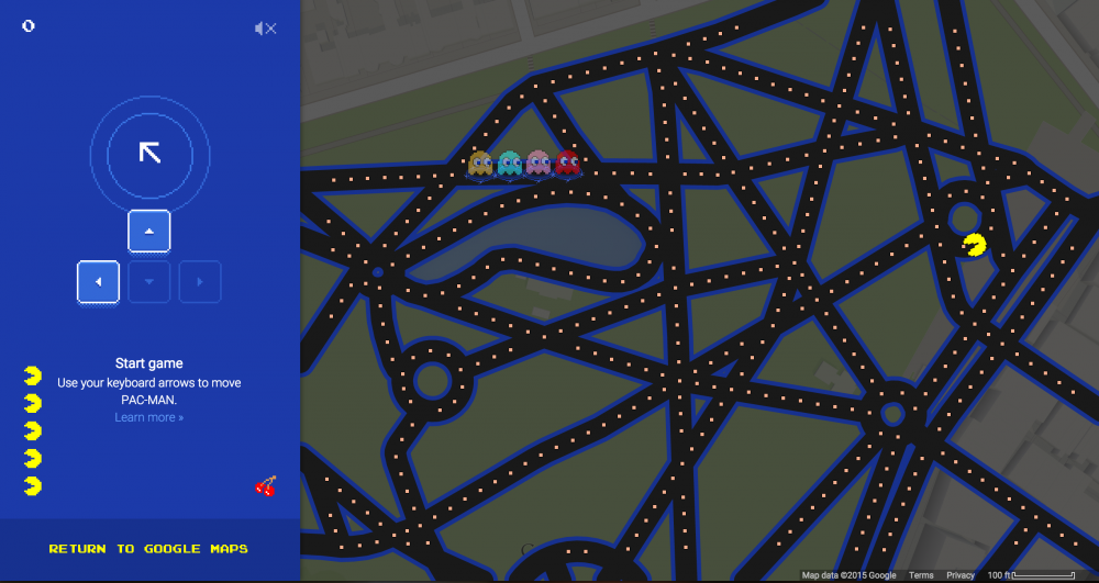 BostonDotCom's tweet photo. You can now play Pacman in any Boston neighborhood using Google Maps. http://t.co/4b1kDYV08y http://t.co/JMFsdpV8EH