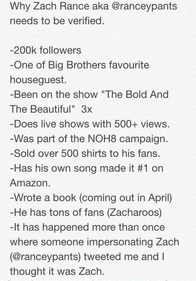 VerifyZachRance's tweet photo. @Twitter HERE ARE REASONS WHY @ranceypants NEEDS TO BE @premiumbusiness x113 http://t.co/aVetUpBSYS