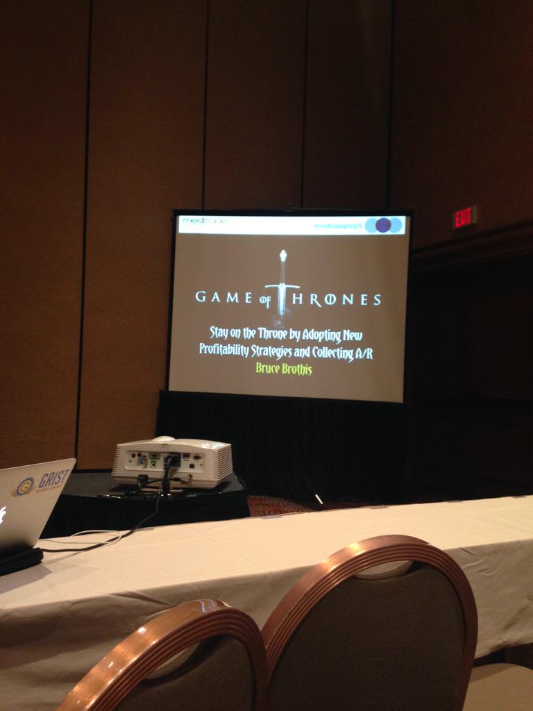 rachel_ventures's tweet photo. One of the conference sessions is #GOT themed - I'm in #MedtradeSpring15 http://t.co/9iVdzMoset