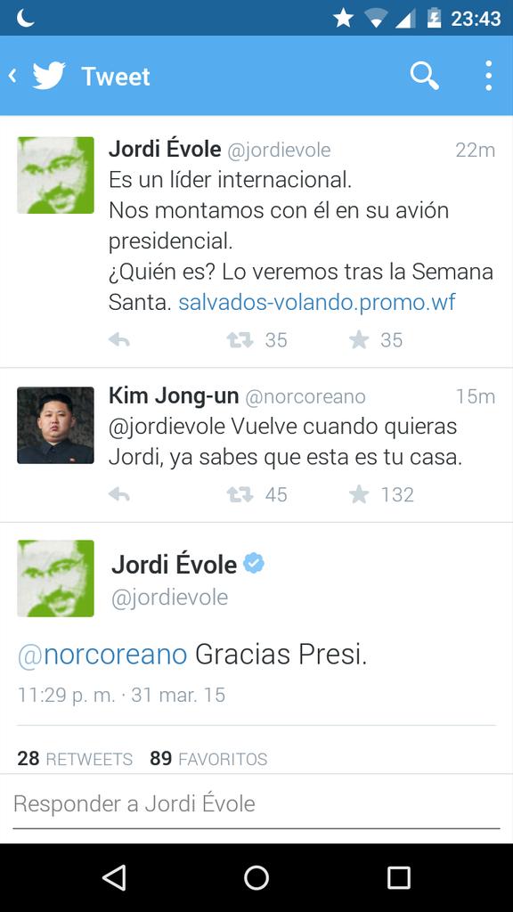 artai94's tweet photo. Muy fan @norcoreano y @jordievole http://t.co/HtYa2c47NX