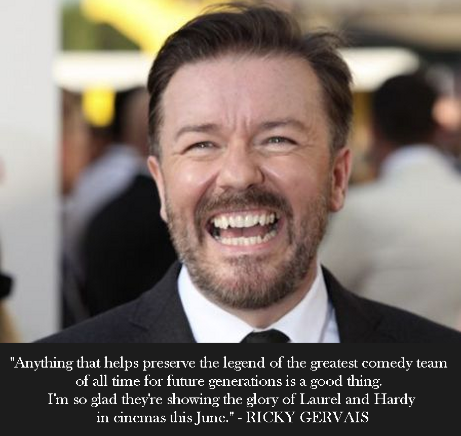 Stan_And_Ollie's tweet photo. Ricky Gervais shows his support for our forthcoming #LaurelAndHardy cinema screenings http://t.co/tRi6YV2Zh8 http://t.co/U5k780aLH4