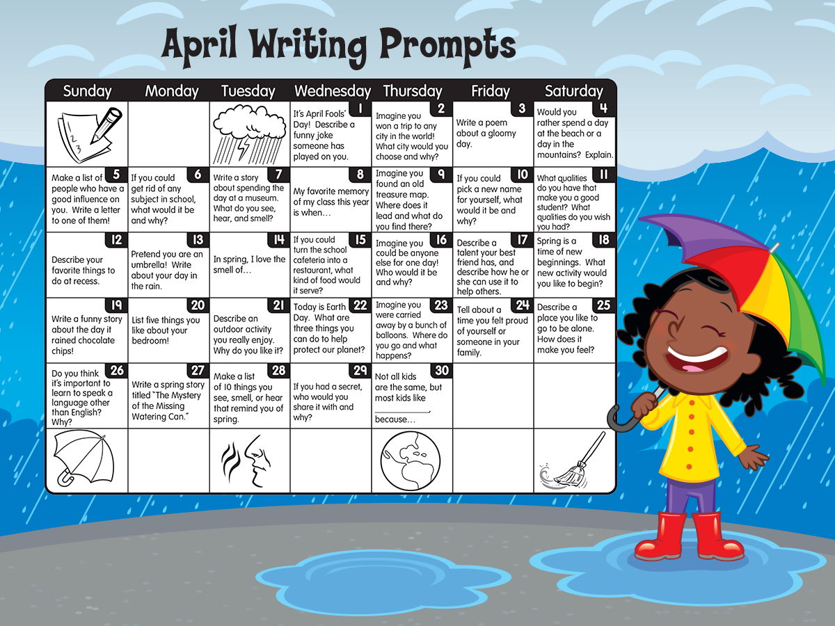 LakeshoreLM's tweet photo. April showers bring new daily writing prompts! Download now: http://t.co/S3QEoteVHn http://t.co/suZt1FEgvP