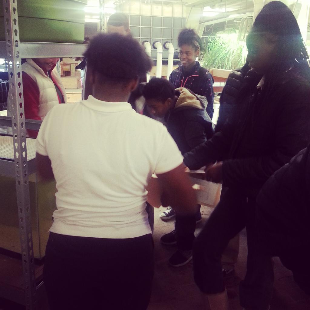GenGProject's tweet photo. A tour of @plantchicago with @JohnMulrow! #GenGScholars exploring #sustainability #repurposing #urbanfarming http://t.co/6O2U8wVWpR