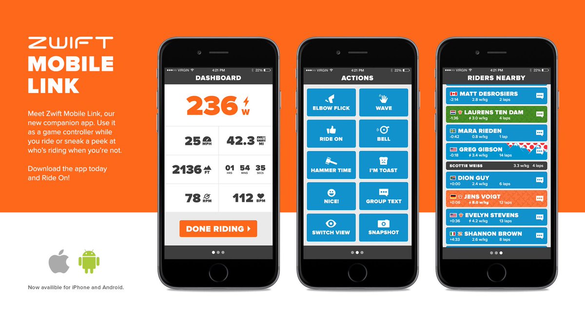 GoZwift's tweet photo. Zwift app is now available for download! http://t.co/oqoqOYfb02