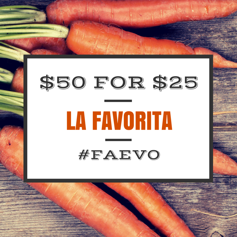 Love food? How about $50 worth of food for $25? Check out this deal by La Favorita! buff.ly/1NAMHOl