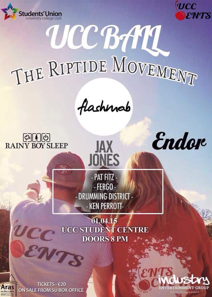CorkClubGuide's tweet image. Massive End of Year Concert in @UCC tomorrow w/ @riptidemovement @FlashmobDjs @EndorMusicUK @JaxJones @RainyBoySleep