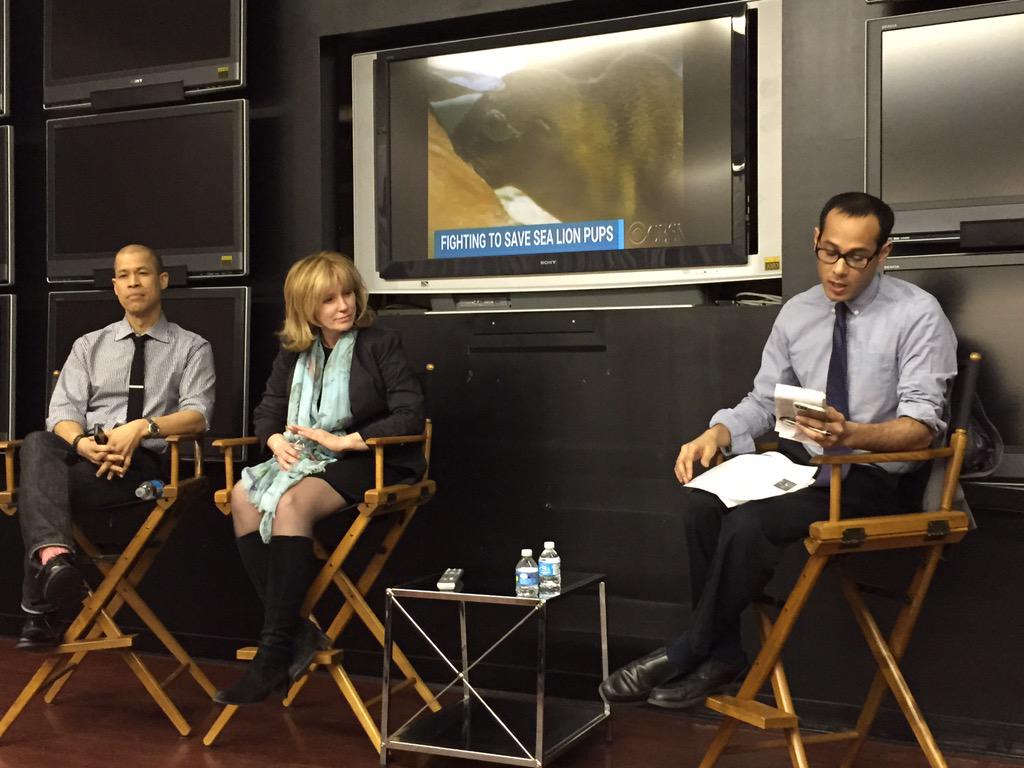 CitraSupercool's tweet photo. @sajahq Panelists Nancy Lane Sopan Deb and Vladimir Duthiers #CBSNFuture @CBSNews http://t.co/fpzVj7cnwe