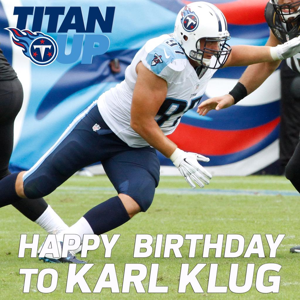 Happy Birthday to defensive lineman Karl Klug! 